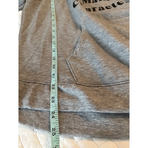 "Im The Main Character" Hoodie L/G 12-14 Grey Polyester/Modal - Picture 13 of 14